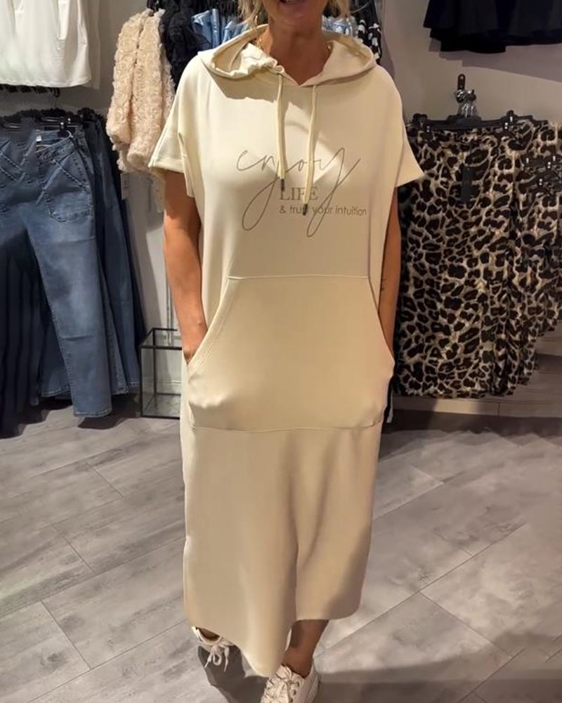 Sofia™ | Ledig hoodieklänning