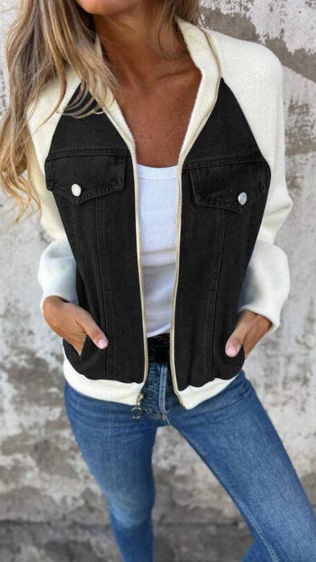 Ekaterina™ | Vardaglig Jacka med Dragkedja och V-ringad Stil