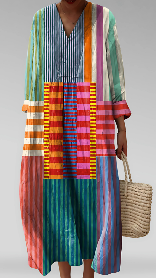 Anastasia™ | Elegant Geometrisk Klänning