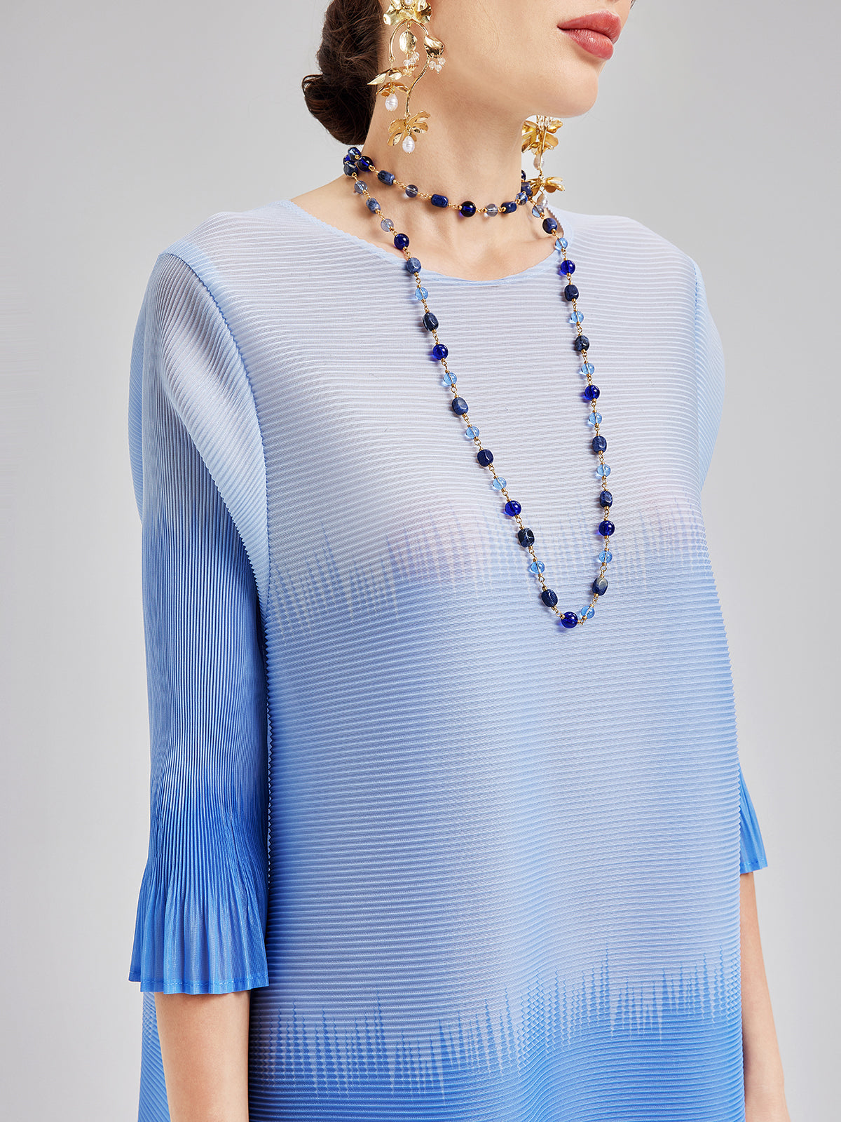 Sophie™ | Vacker klänning i ombre-design med plisseringar