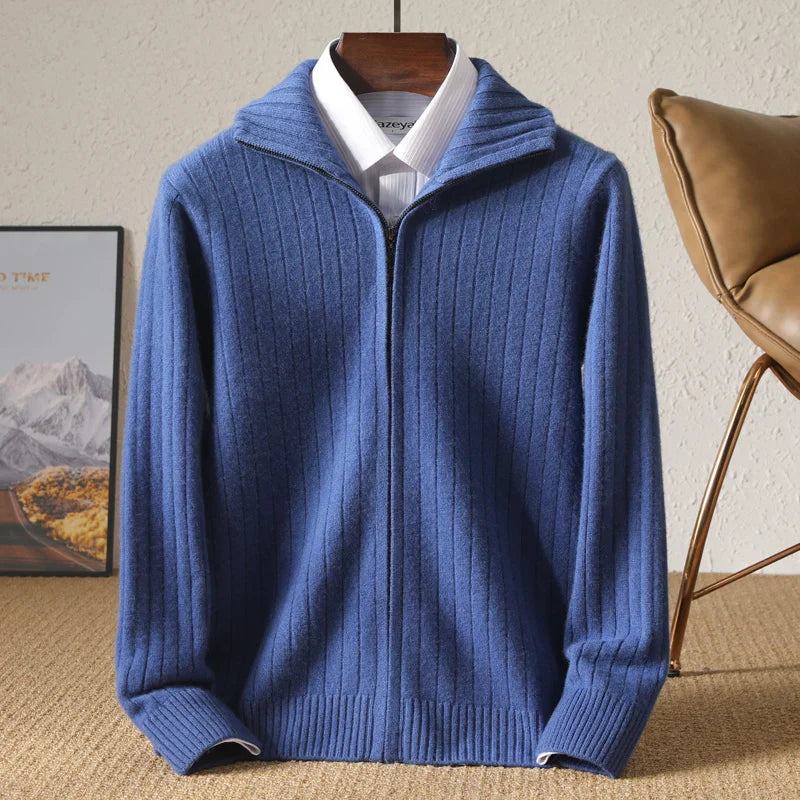 Riccardo Monti™ | Men’s Full Zip Sweater made from 100% Merino Wool.