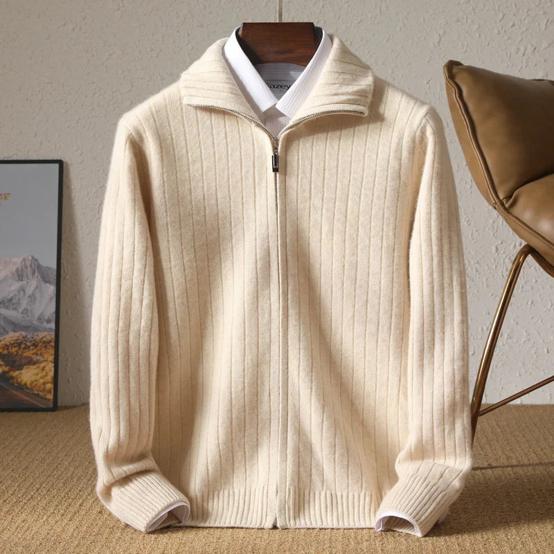 Riccardo Monti™ | Men’s Full Zip Sweater made from 100% Merino Wool.