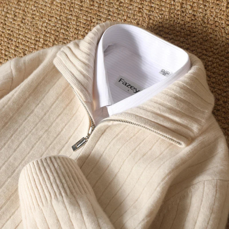 Riccardo Monti™ | Men’s Full Zip Sweater made from 100% Merino Wool.