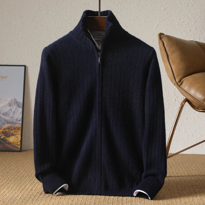 Riccardo Monti™ | Men’s Full Zip Sweater made from 100% Merino Wool.