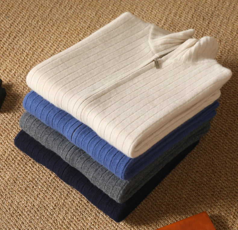 Riccardo Monti™ | Men’s Full Zip Sweater made from 100% Merino Wool.