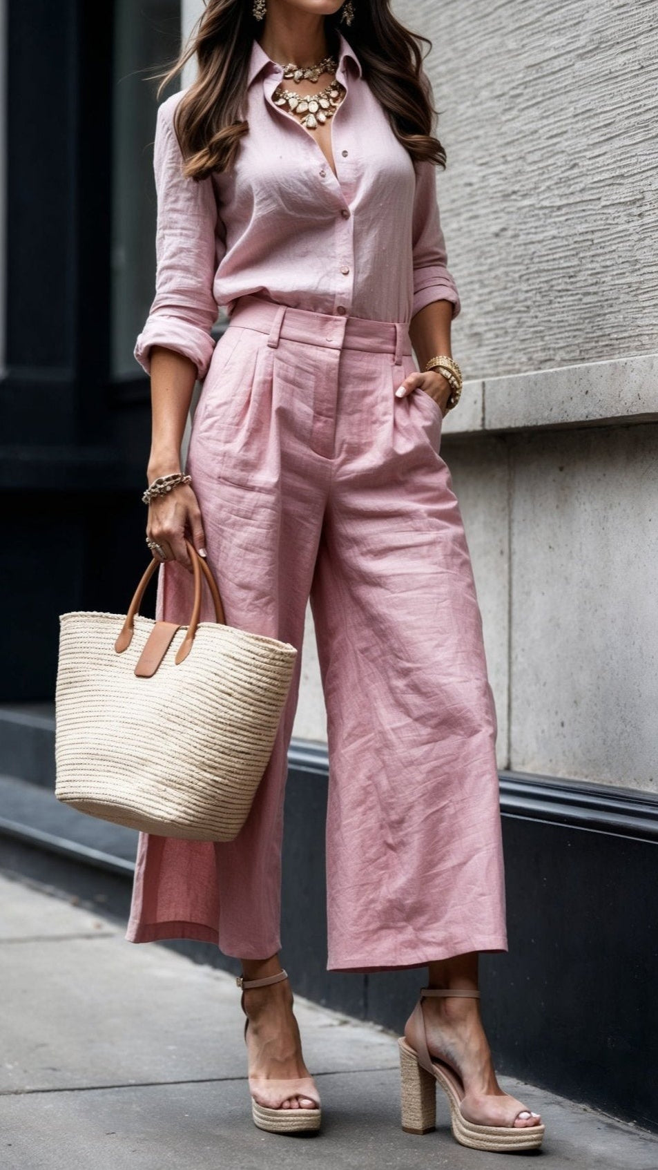 Elina™ – Capribyxor och löst sittande skjorta i linne