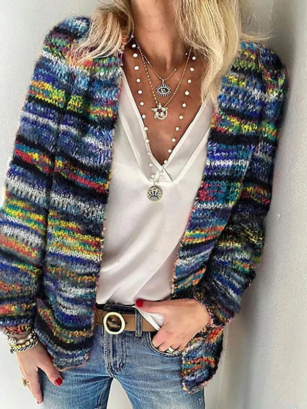Gilet rayé multicolore pour femme – De la couleur, du confort, du style