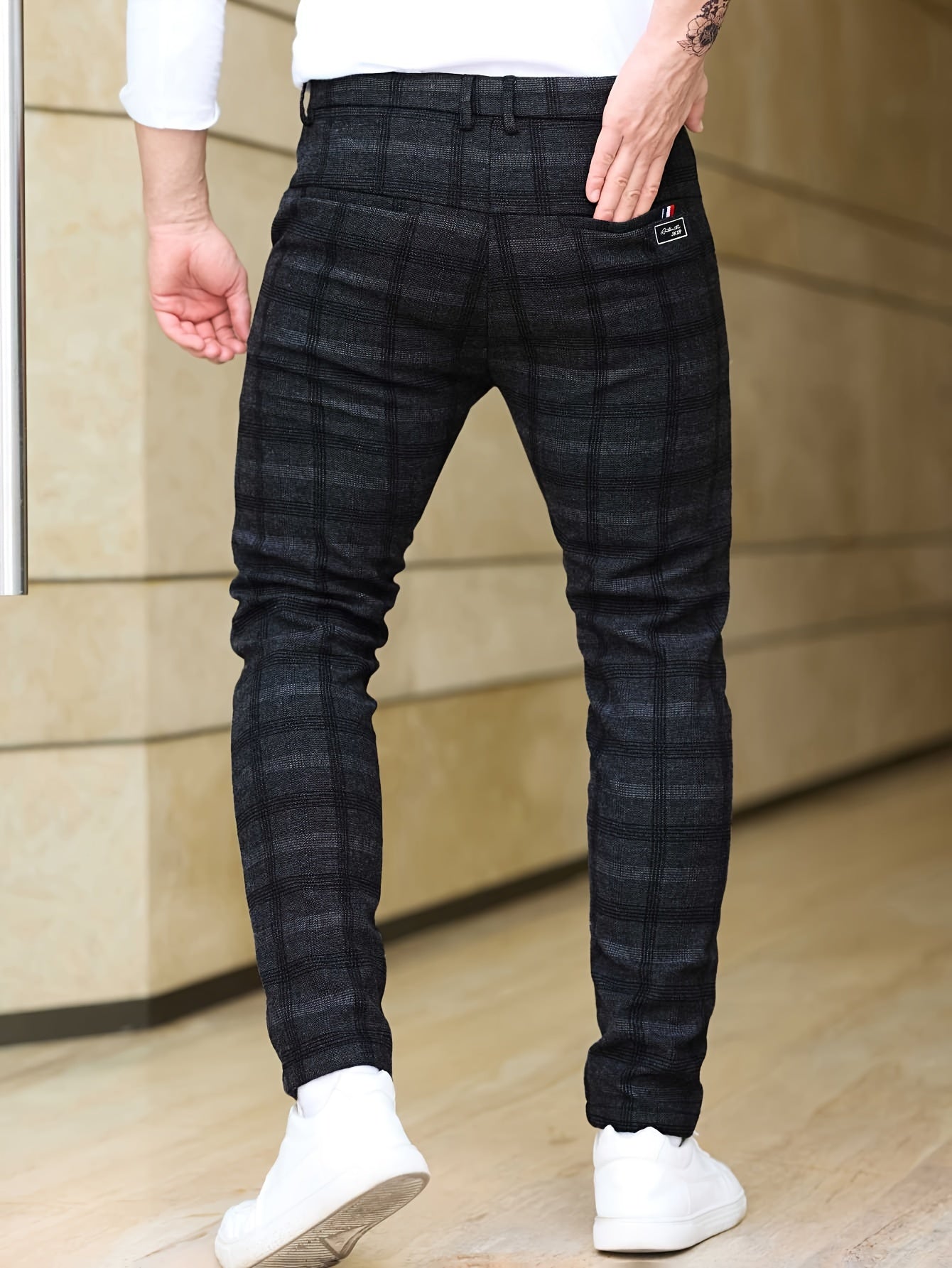 Davide™ | Santoro Slim-Fit Plaid Trousers
